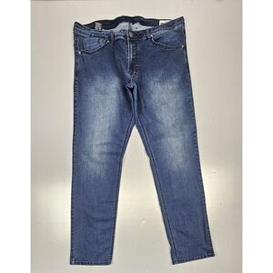 Buffalo David Bitton Jeans Mens 38x32 Axel Slim Stretch Med‎ Blue Wash Denim.
